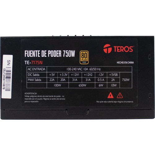 Fuente Teros TE-7175W 750W 80 Plus Gold ATX Full Modular
