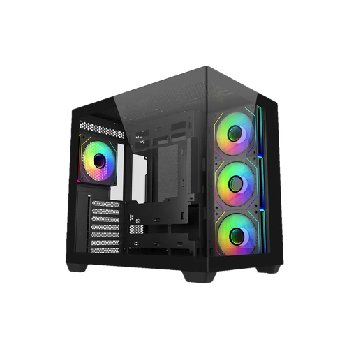 Gabinete Cooler Master Elite 681 Mid Tower 4 Fans ARGB Tempered Glass Black s/Fuente