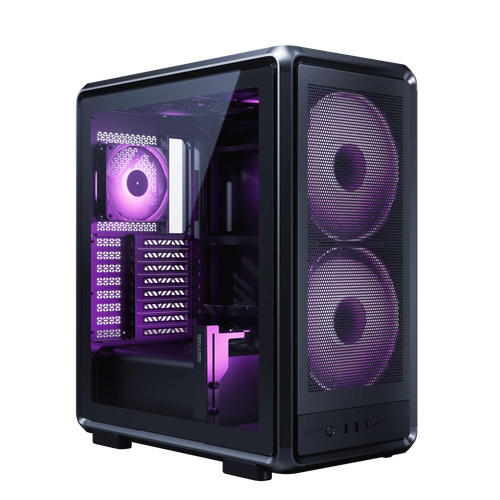 Gabinete Cooler Master MasterFrame 500 Mesh 3 Fans ARGB Aluminio Modular Mid Tower Vidrio Templado Black s/fuente