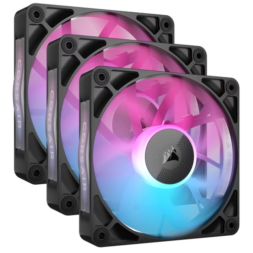 Kit de inicio de ventiladores CORSAIR iCUE LINK RX120 RGB 120 mm X3 negro