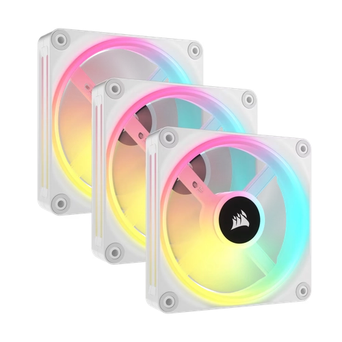 Kit de ventiladores CORSAIR PWM de 120 mm QX120 RGB x3 blanco con iCUE Link
