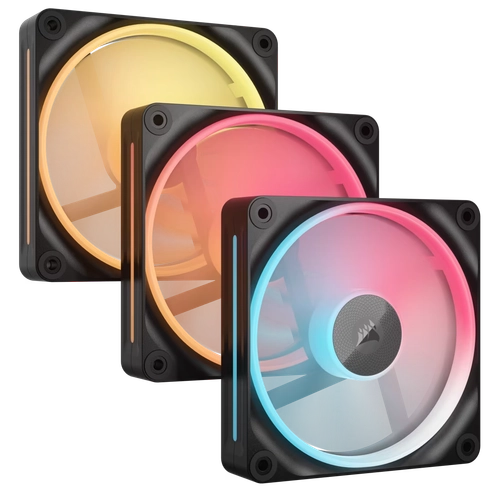 Kit de ventiladores CORSAIR flujo reversible iCUE LINK LX120-R RGB de 120 mm x3 negro