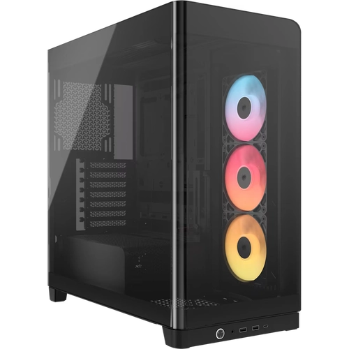 Gabinete CORSAIR FRAME 4500X RS-R ARGB Mid Tower de cristal panorámico Negro