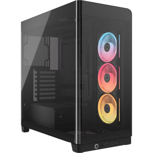 Gabinete CORSAIR FRAME 4500X LX-R RGB iCUE LINK Mid Tower de cristal panorámico Negro