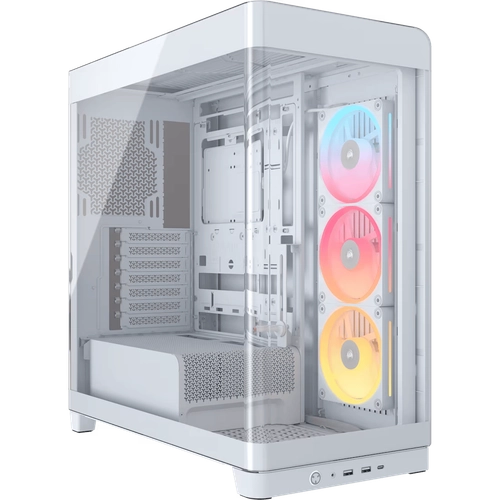 Gabinete CORSAIR FRAME 4500X LX-R RGB iCUE LINK Mid Tower de cristal panorámico Blanco