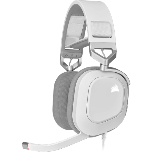 Auricular gaming cableado Corsair HS80 RGB USB, blanco