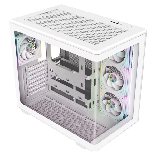Gabinete Cooler Master Elite 600 Mid Tower 4 Fans ARGB Tempered Glass White s/Fuente