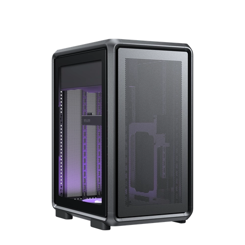 Gabinete Cooler Master MasterFrame 400 Mid Tower Tempered Glass Black s/Fuente