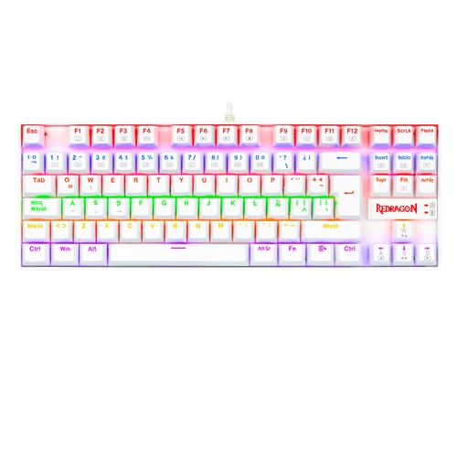 Teclado Redragon Kumara 2 K552 Rainbow Blanco