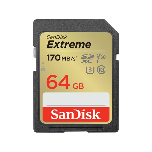 Tarjeta SDHC SanDisk Extreme 64GB UHS-I U3 V30 170MB/s 4K