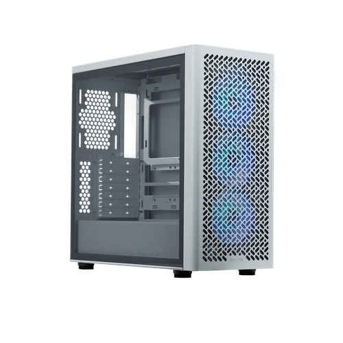 Gabinete Cooler Master Elite 502 Mid Tower 3 Fans ARGB Tempered Glass White s/Fuente