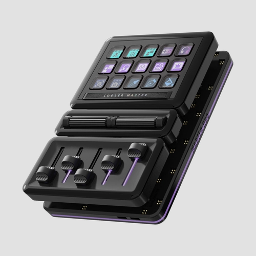 Controlador Streaming Modular Cooler Master MasterHUB Stream Kit 15 Teclas Faders y Rollers USB